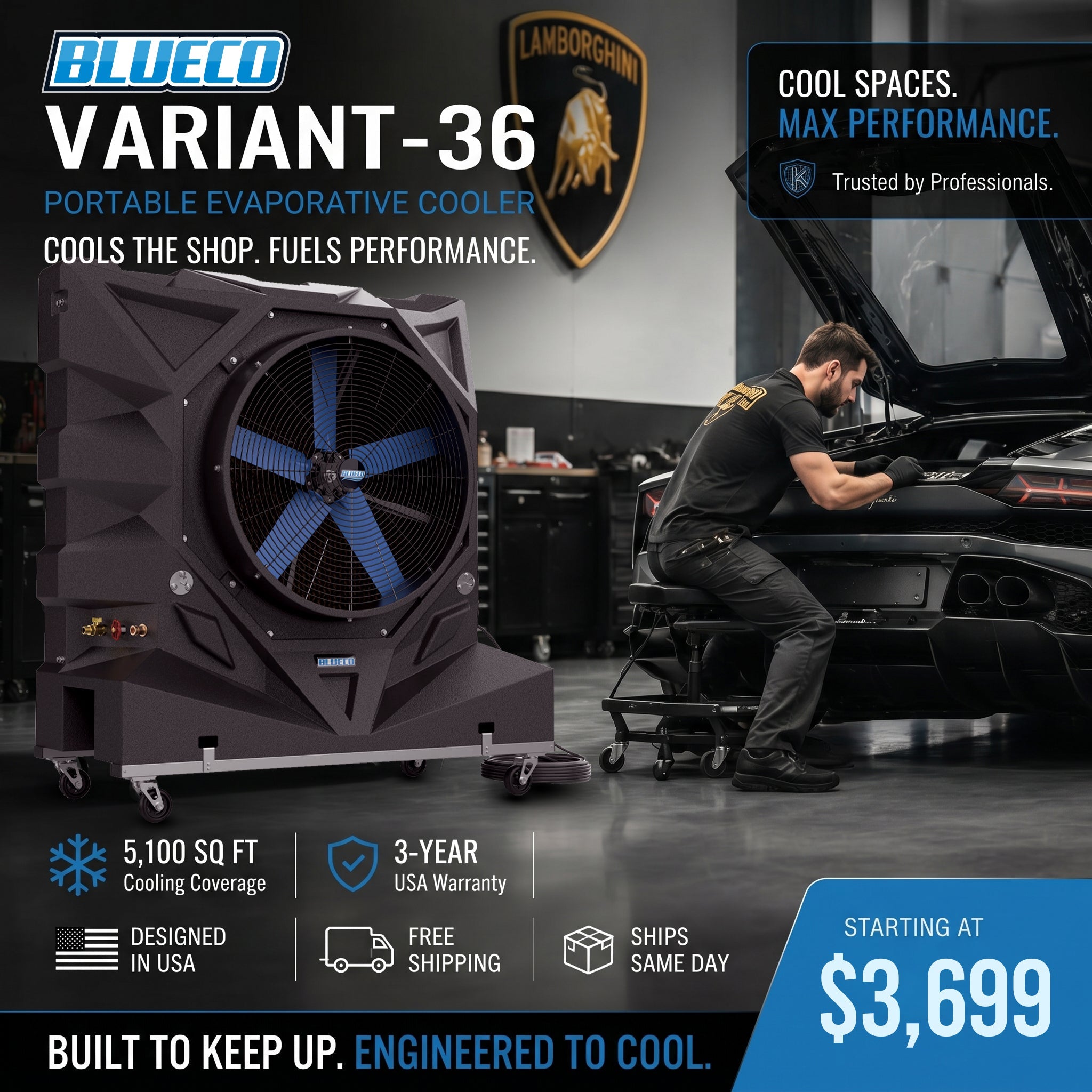 VARIANT-36 Portable Evaporative Coolers: Top Outdoor Cooling Choice