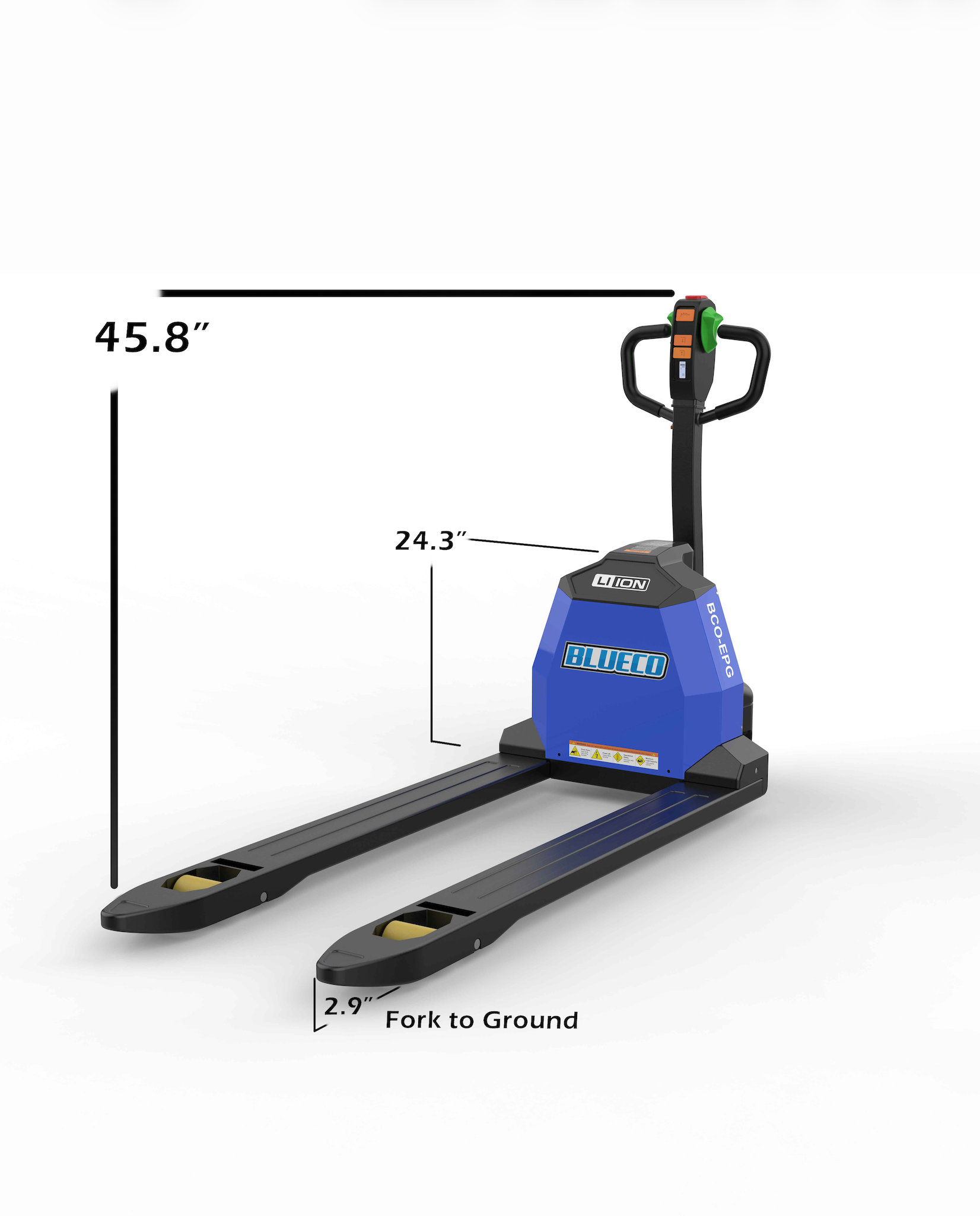 ELECTRIC PALLET JACK 4,400LBS LOW PROFILE FORKS - BLUECO